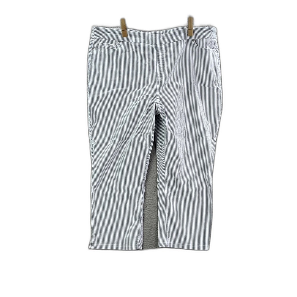 Mario Serrani Capri Pants Womens 2XL Striped Pull‎ On Gorpcore Workwear Outdoor